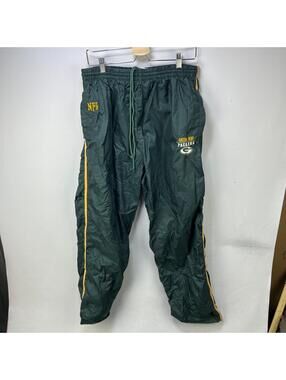 Vintage Green Bay Packers NFL Nylon Track Pants Wind Pants L